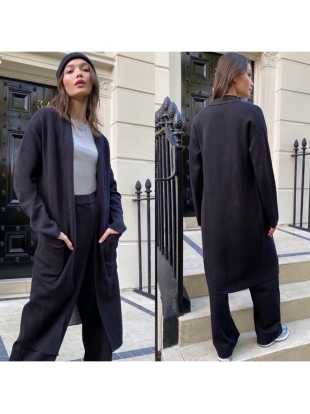 Aritzia Babaton Lance Black Long Cardigan S